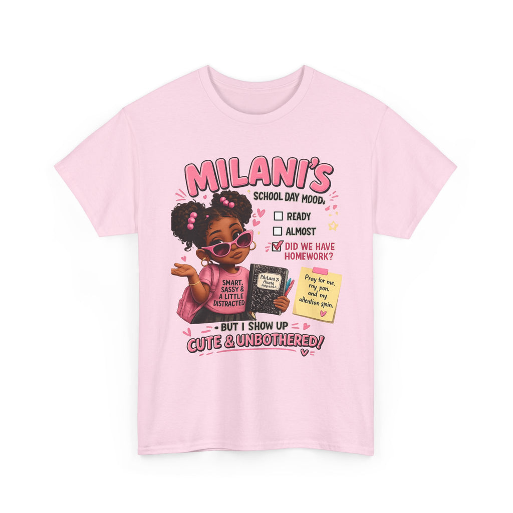 Kids T-Shirt — "Milani's School Days" Cute, Smart & Sassy Back-to-School Tee