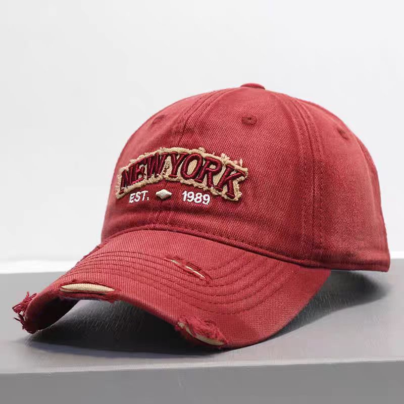 Embroidered Letter Denim Baseball Cap – Soft Crown