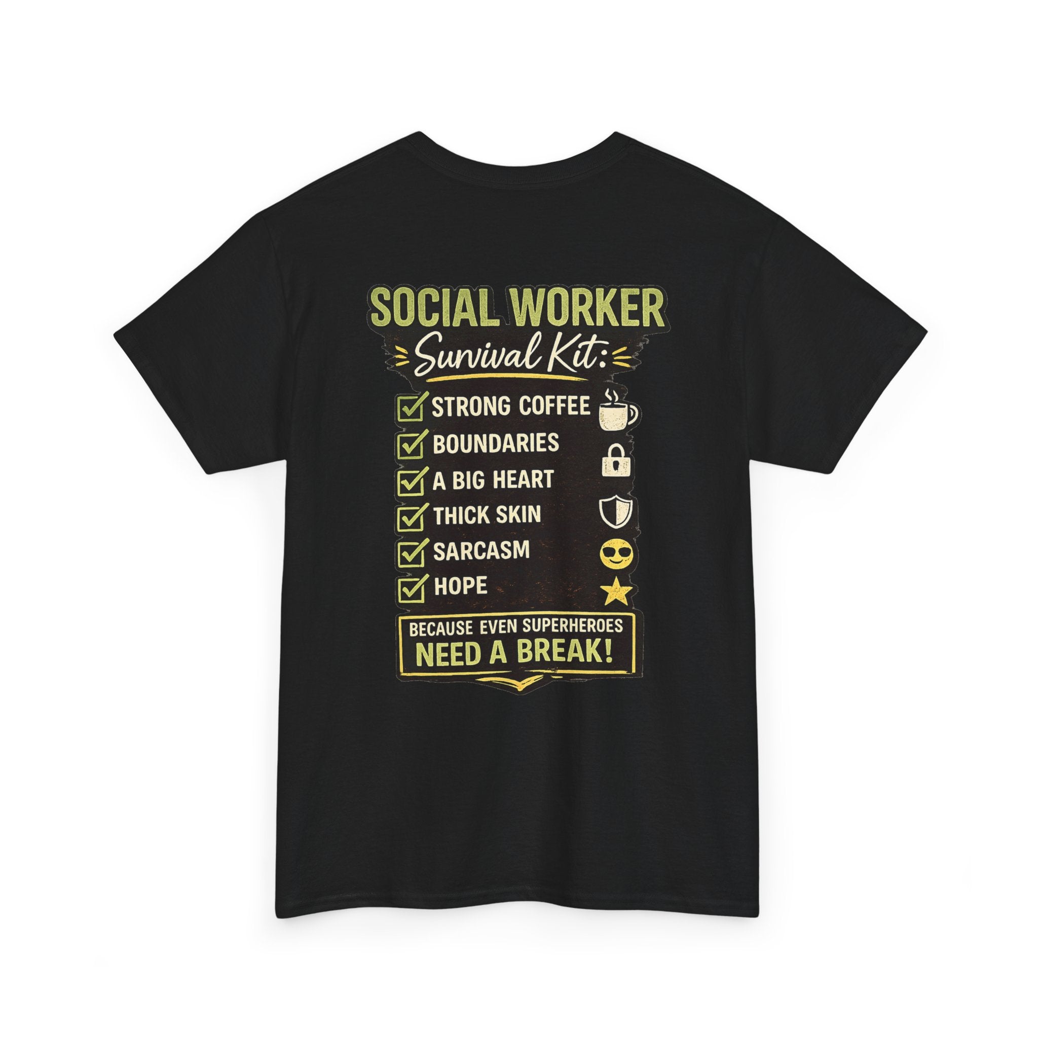 Social Worker T-Shirt – 'Social Worker: Part Detective, Part Therapist' Graphic Tee (Survival Kit Back)