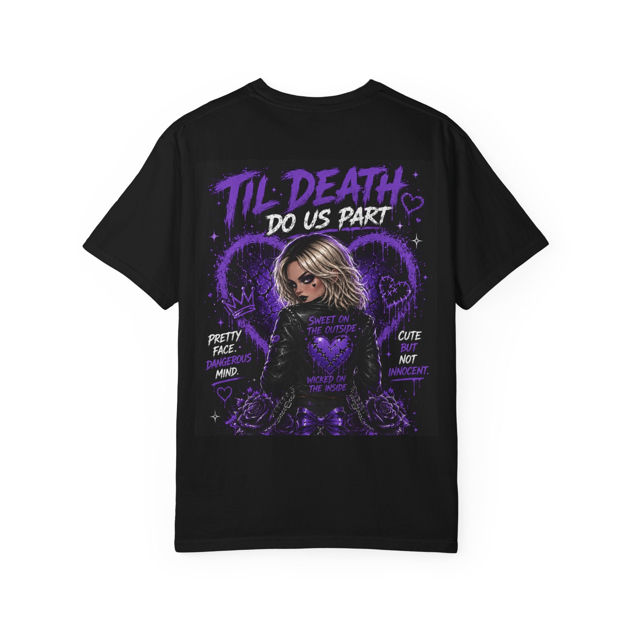 Pretty Dangerous "Cute But Cursed" T-Shirt — Gothic Purple Graphic Tee