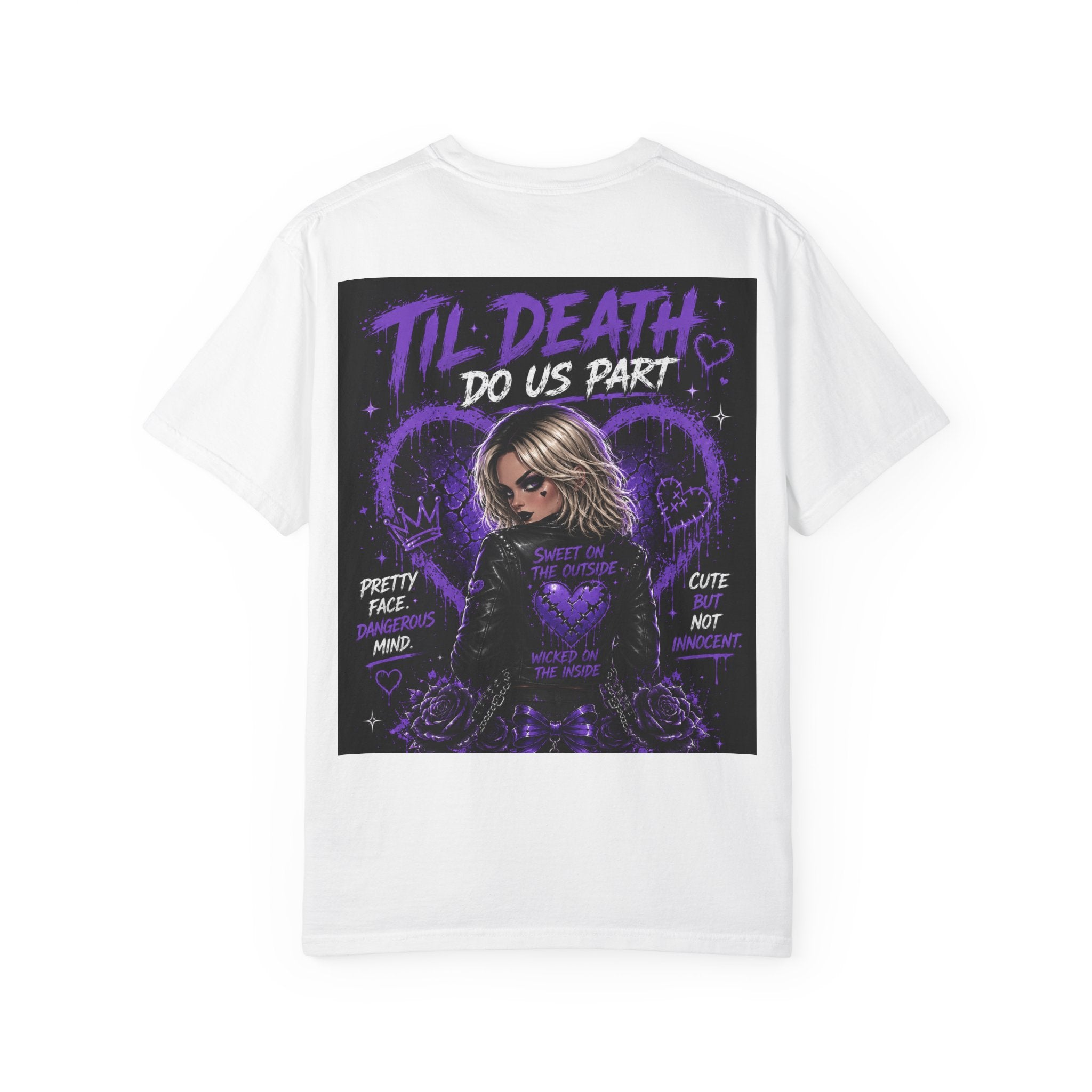 Graphic T-Shirt — "Pretty Dangerous / 'Til Death Do Us Part' Gothic Girl Cute but Cursed Tee