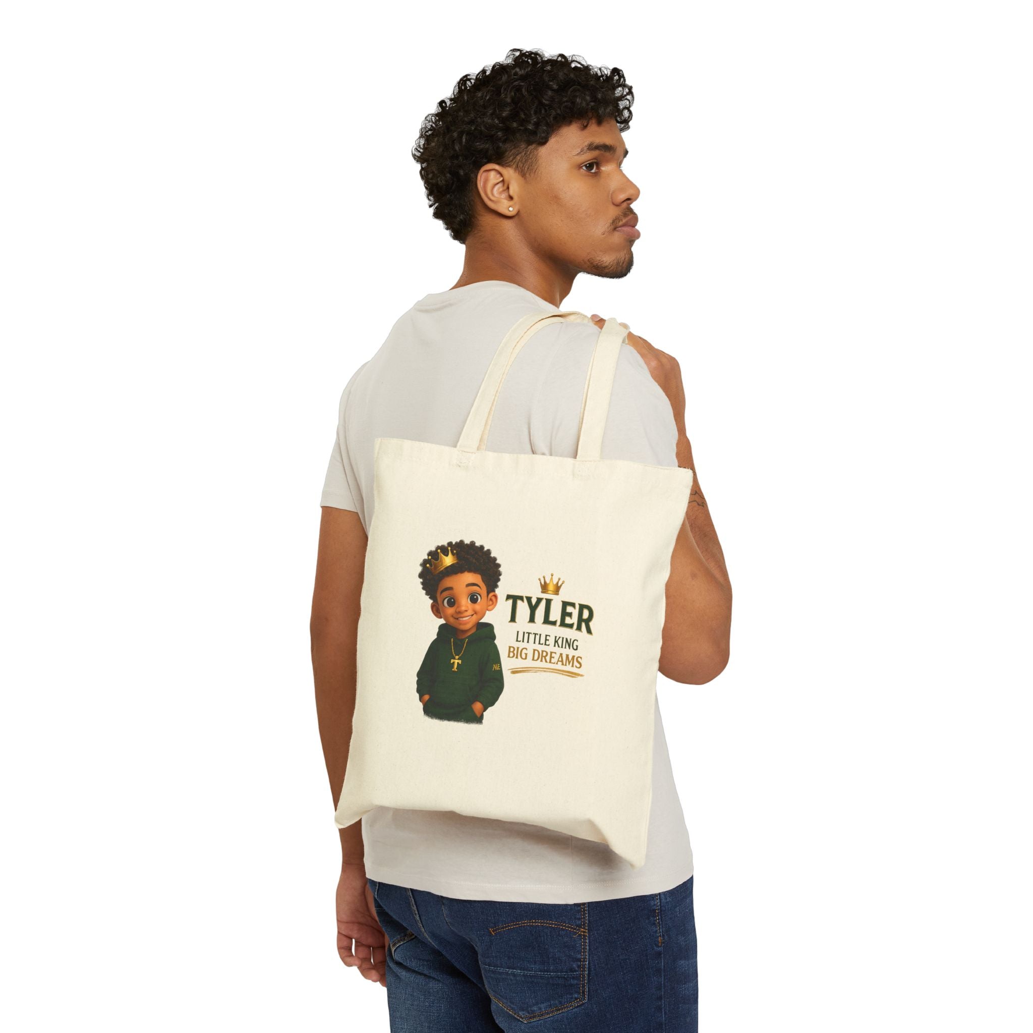 Tote Bag — “Built on Faith, Fueled by Dreams” Personalized Little King Tote (Tyler)