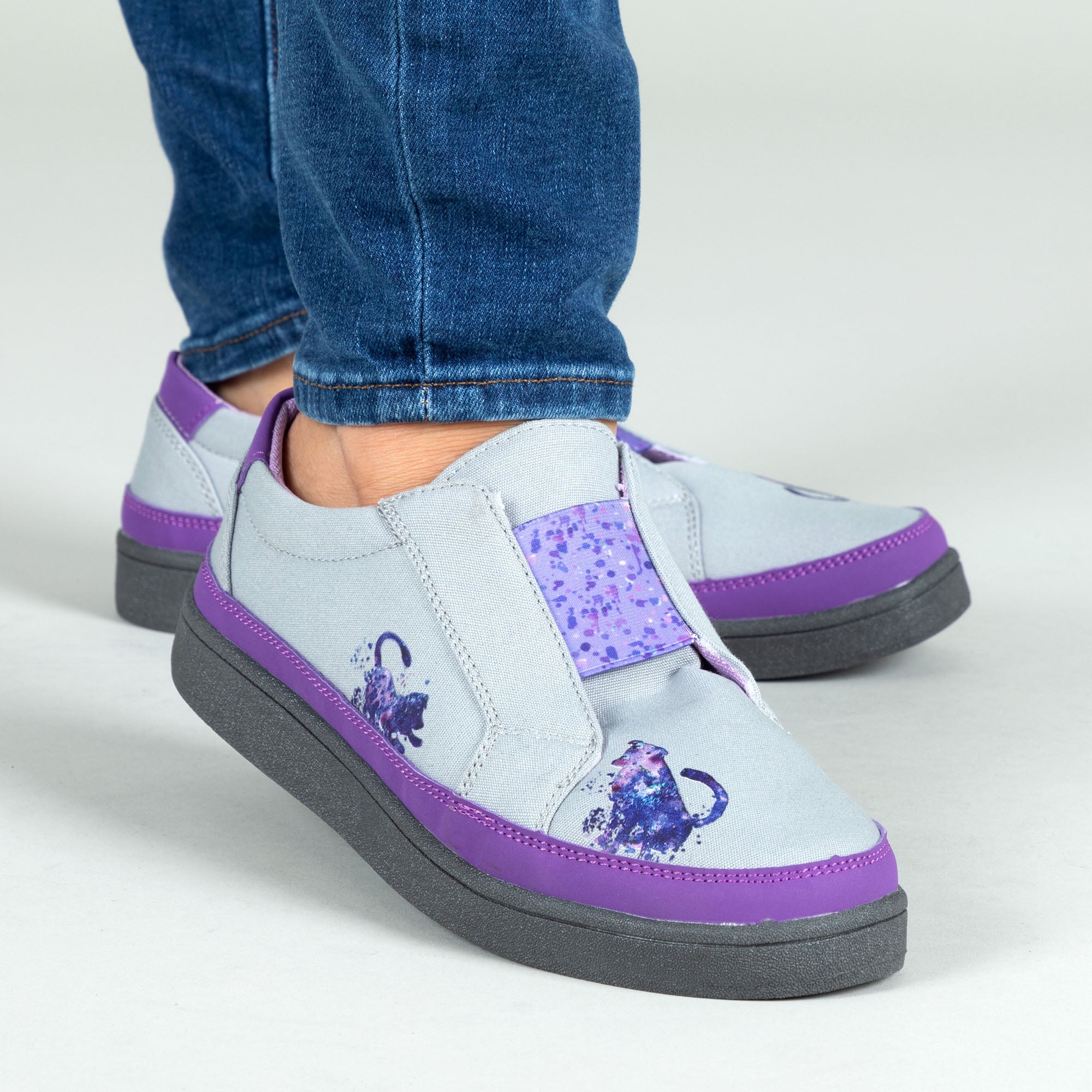 Zapatillas de lona sin cordones con mascotas divertidas