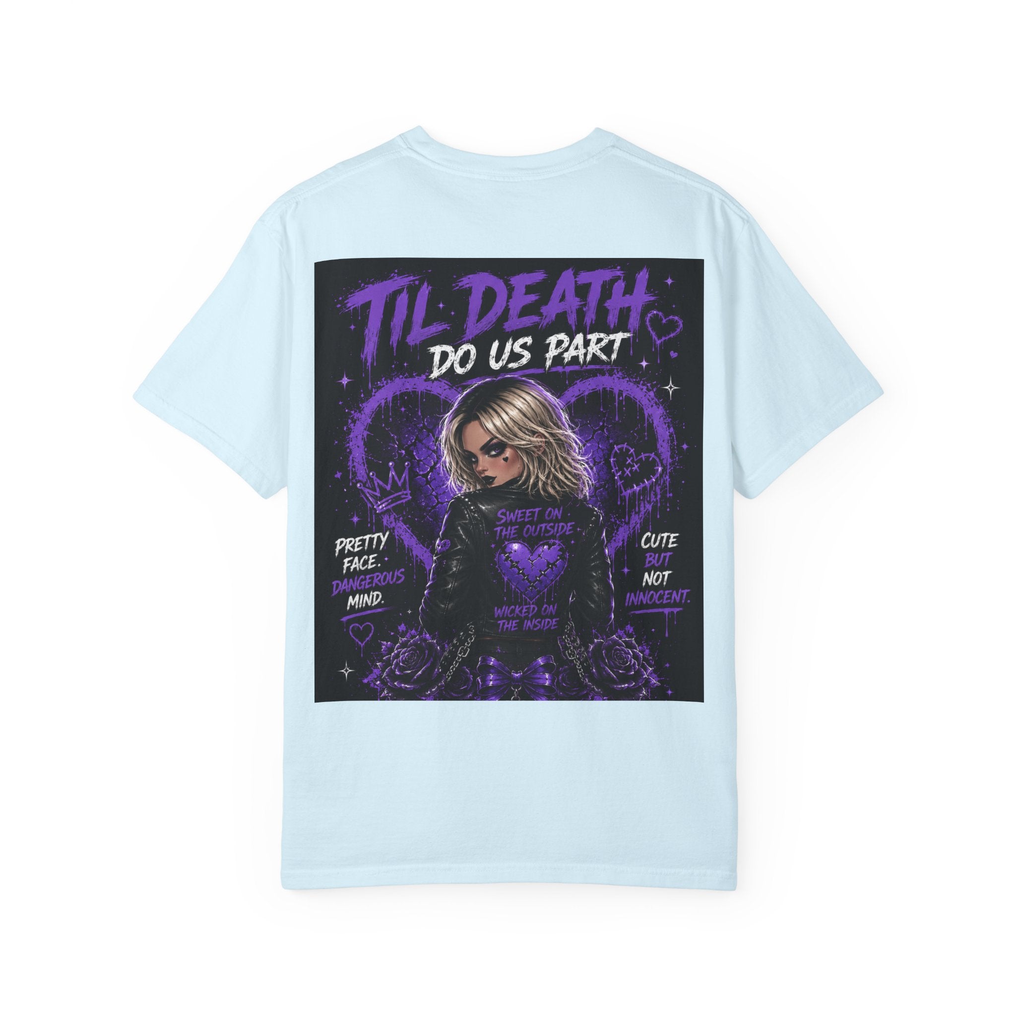 Pretty Dangerous "Cute But Cursed" T-Shirt — Gothic Purple Graphic Tee
