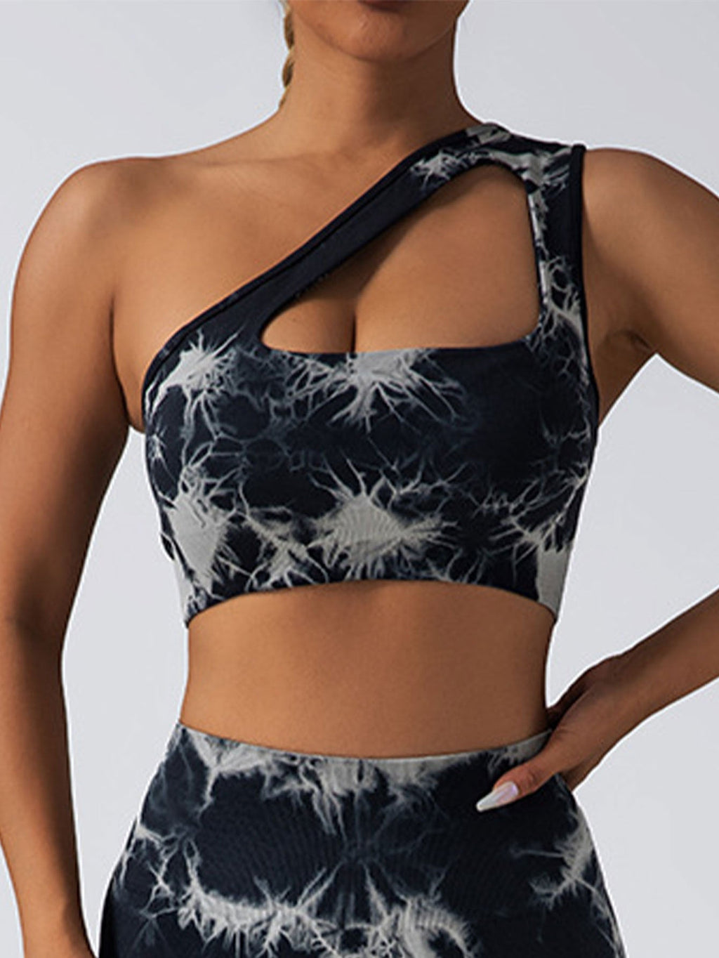 Seamless One-Shoulder Bra & Scrunch Leggings Set - High Waisted Yoga Pants