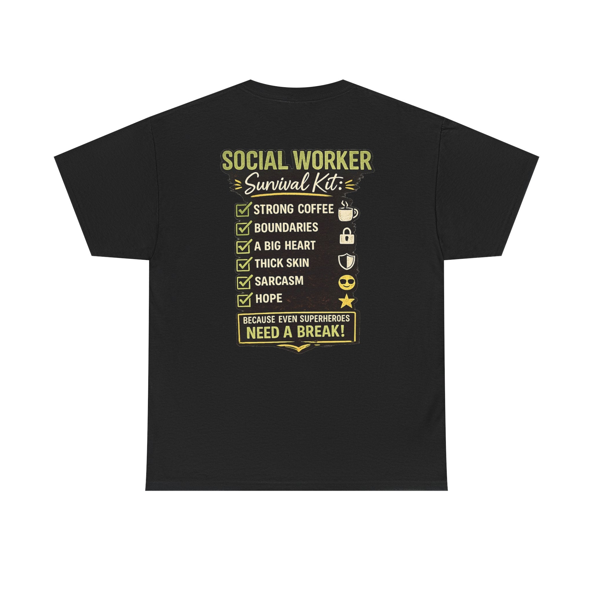 Social Worker T-Shirt – 'Social Worker: Part Detective, Part Therapist' Graphic Tee (Survival Kit Back)