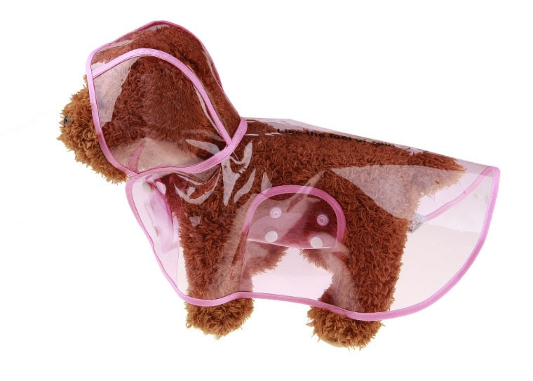 1 unidad impermeable transparente para perro, abrigo de lluvia transparente, ropa para mascotas, impermeable para cachorros, ropa con capucha para perros