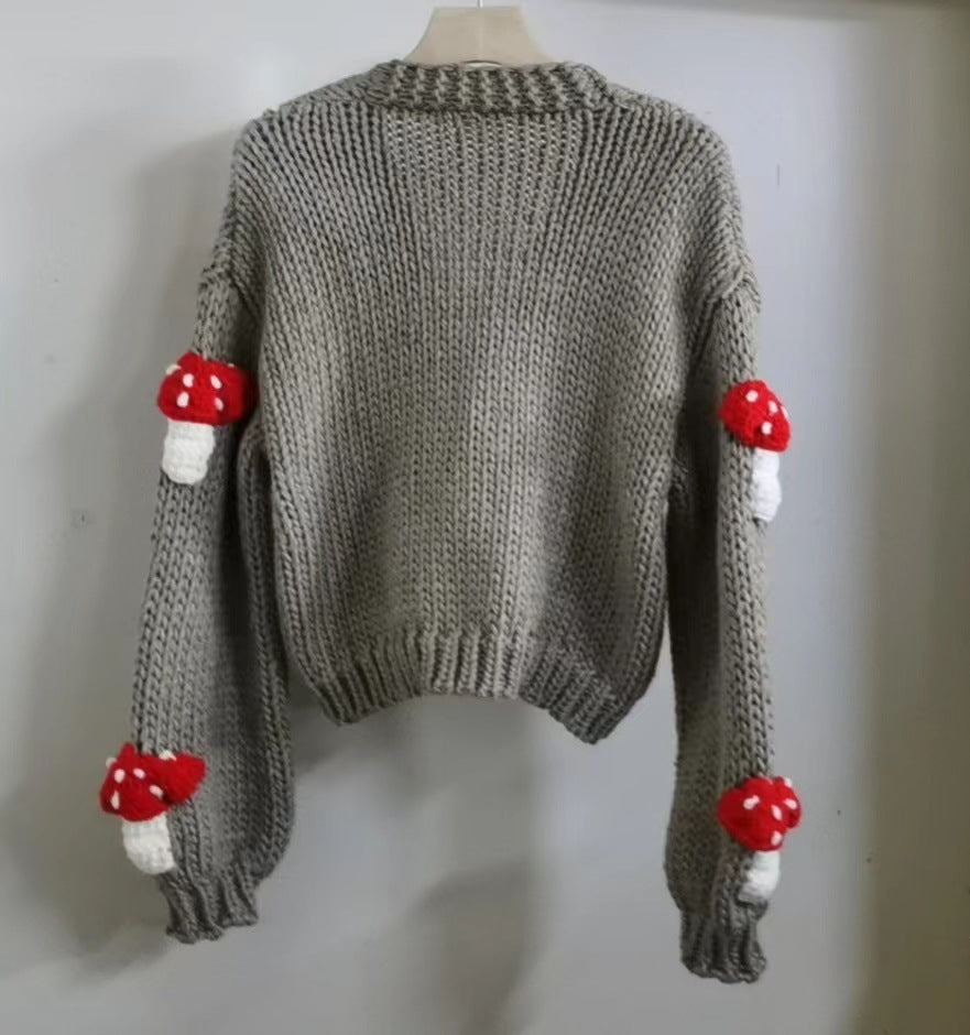 Women’s Mushroom Crochet Short Cardigan