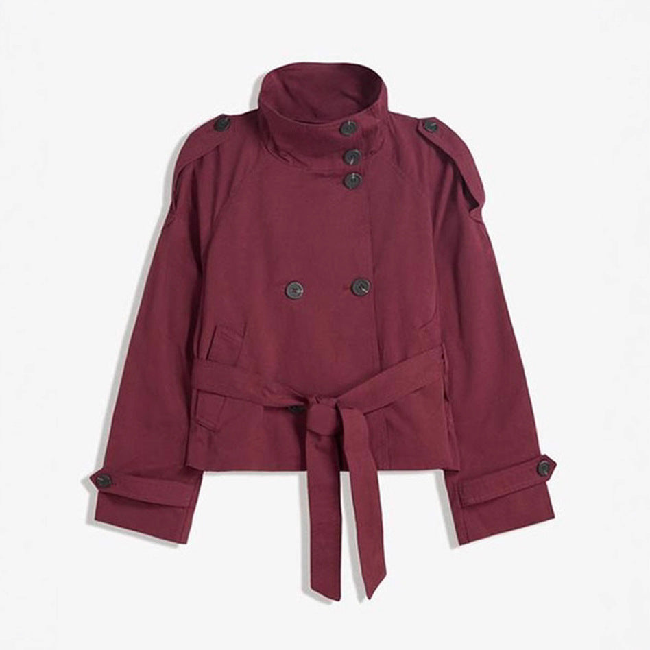 Women’s Lace-Up Waist Trench Coat
