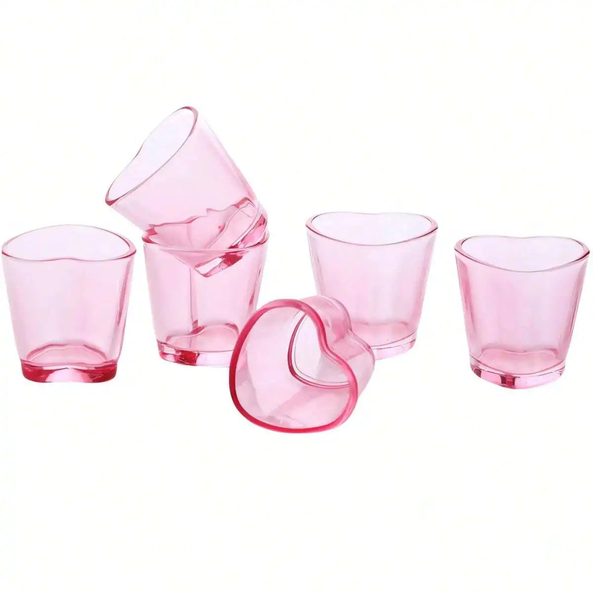 Juego de 6 Vasos de Chupito con Forma de Corazón, Material Acrílico, Mini Vasos de Chupito para Tequila, Copa de Corazón para Fiesta de Whisky