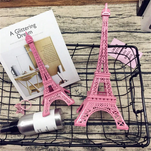 1pc Torre Eiffel Modelo de Hierro Arte Rosa Decoración del Hogar Oficina Regalo de Inspiración Francesa para el Día de San Valentín Aniversarios Favor de Fiesta