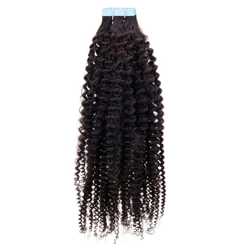Afro Kinky Coily 100% Human Hair Tape In Extensions