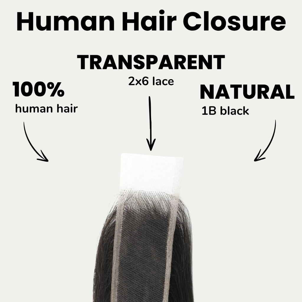 Brazilian Body Wave 2x6 Transparent Lace Human Hair Closure