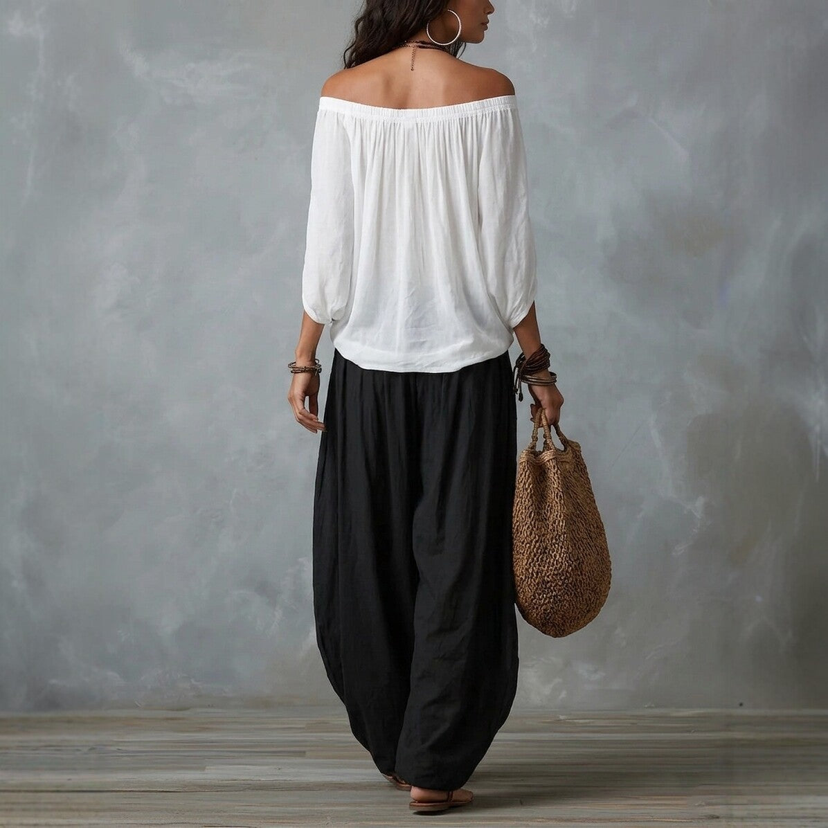 Women's One-Shoulder T-Shirt & Wide-Leg Pants Two-Piece Set — Urban Casual Outfit