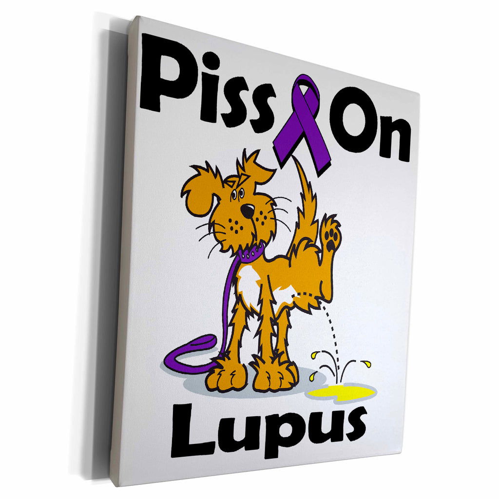3dRose Piss On Lupus (Purple) Awareness Ribbon Cause Design - Museum Grade Canvas Wrap (cw_115876)