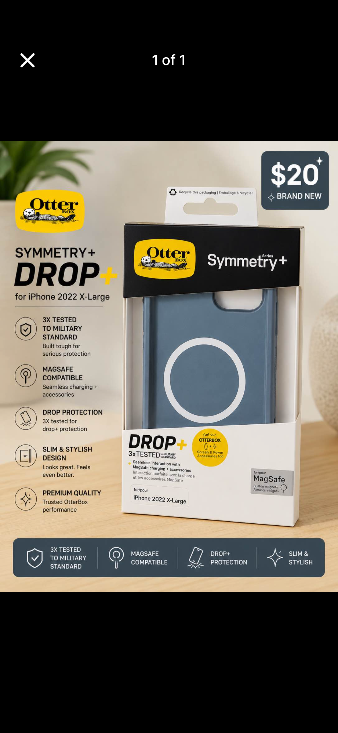 OtterBox Symmetry+ MagSafe Case for iPhone 2022 Large – Blue