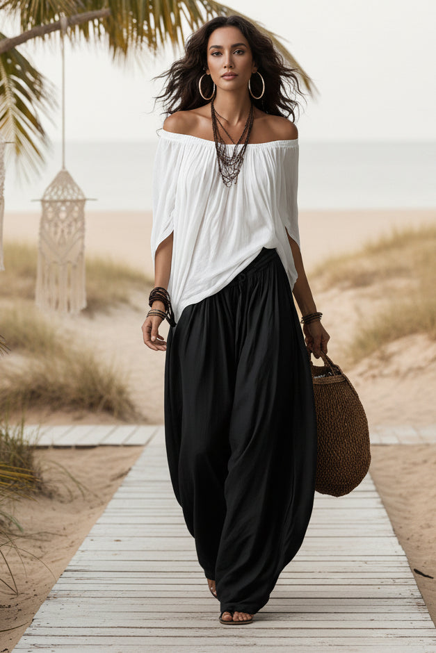 Women's One-Shoulder T-Shirt & Wide-Leg Pants Two-Piece Set — Urban Casual Outfit