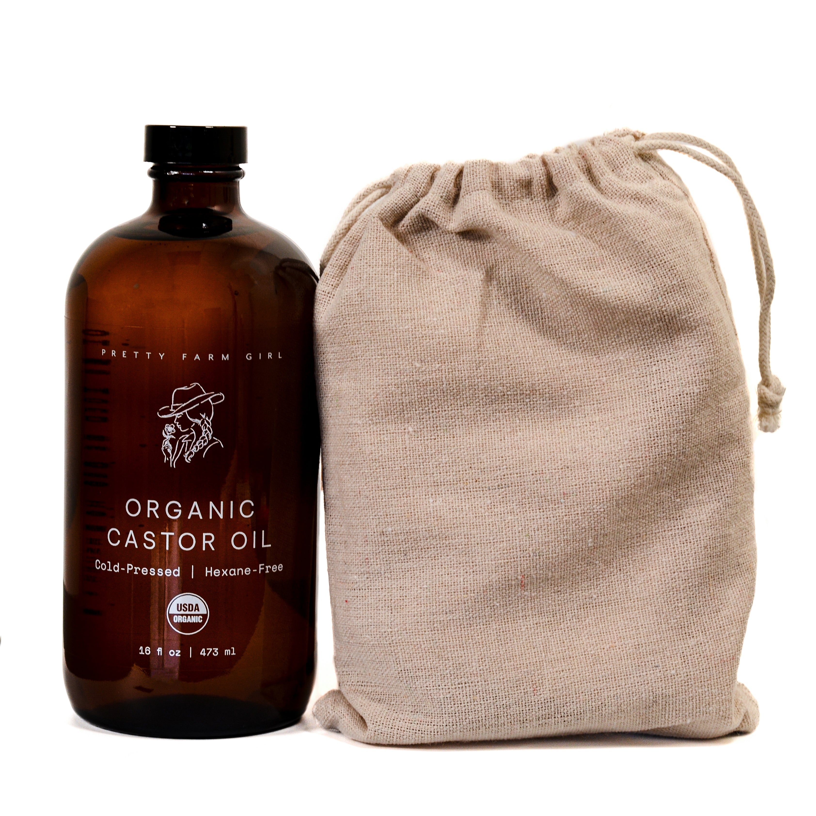 Aceite de ricino orgánico puro + paquete de paños