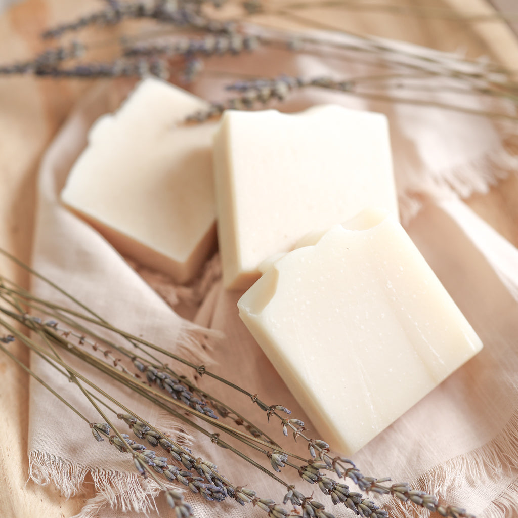 Trío de Jabones Artesanales sin Fragancia de Sebo + Leche de Cabra