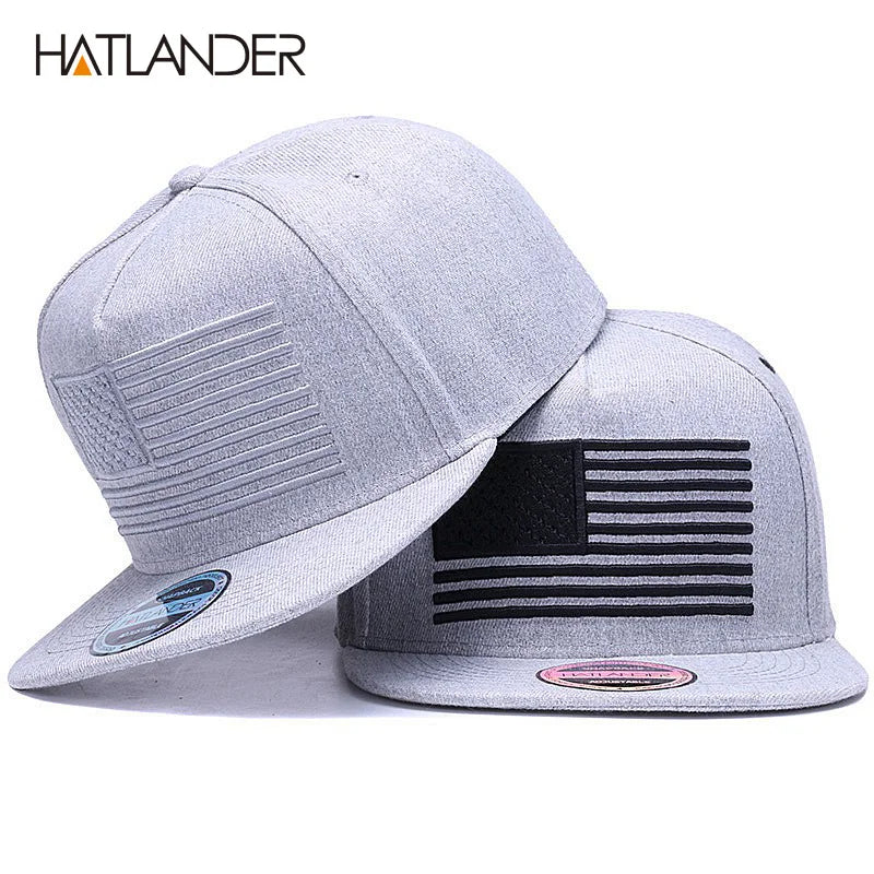 Raised Flag Embroidery Snapback Cap