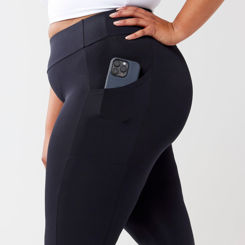 Leggings StayUP™ de talle alto con bolsillo - Negro