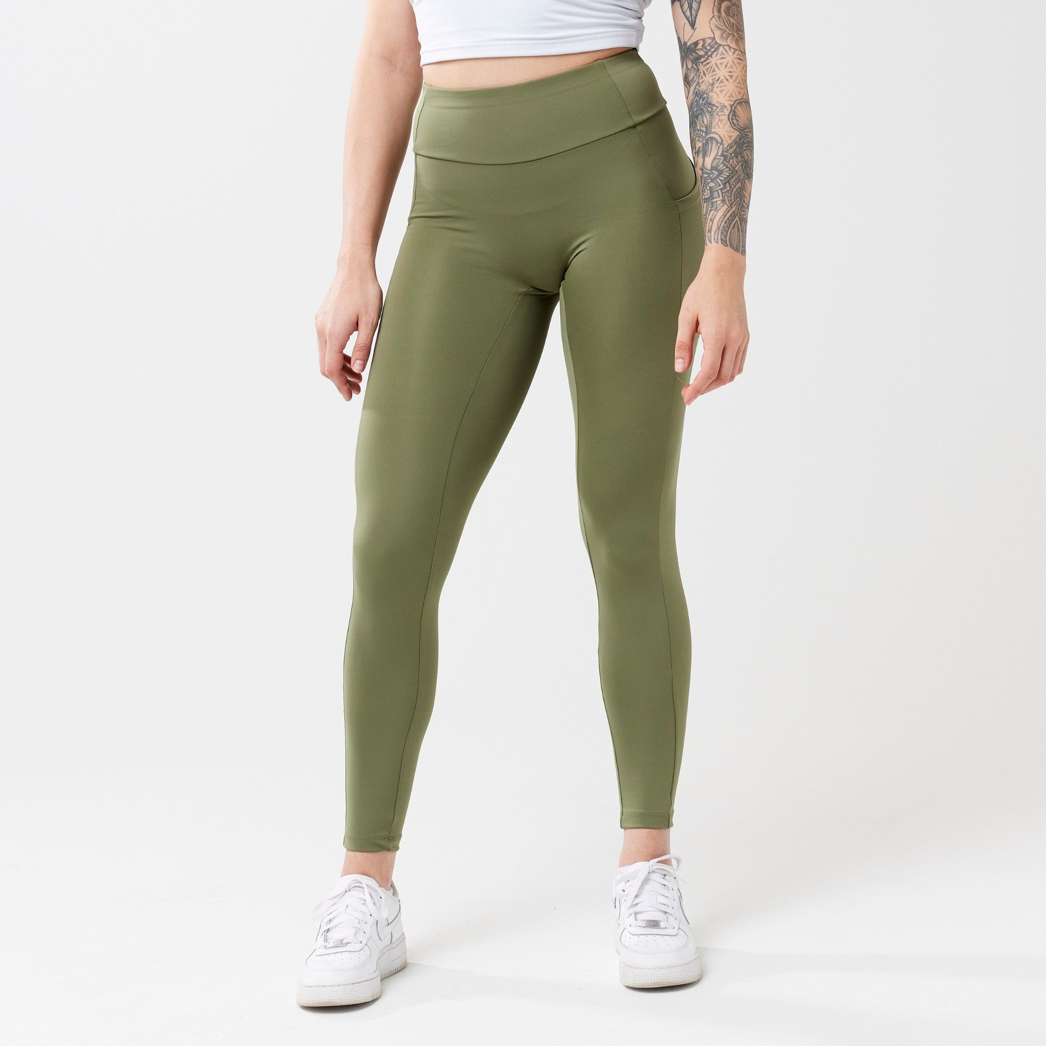 Leggings de tiro alto StayUP™ con bolsillo - Salvia