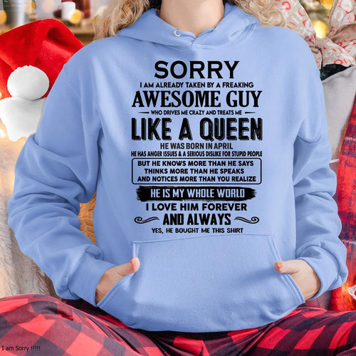 April - Sorry I am already taken by a freaking awesome guy - Gift for Wife From Husband - NGHL04 (SKU-SRG-04)