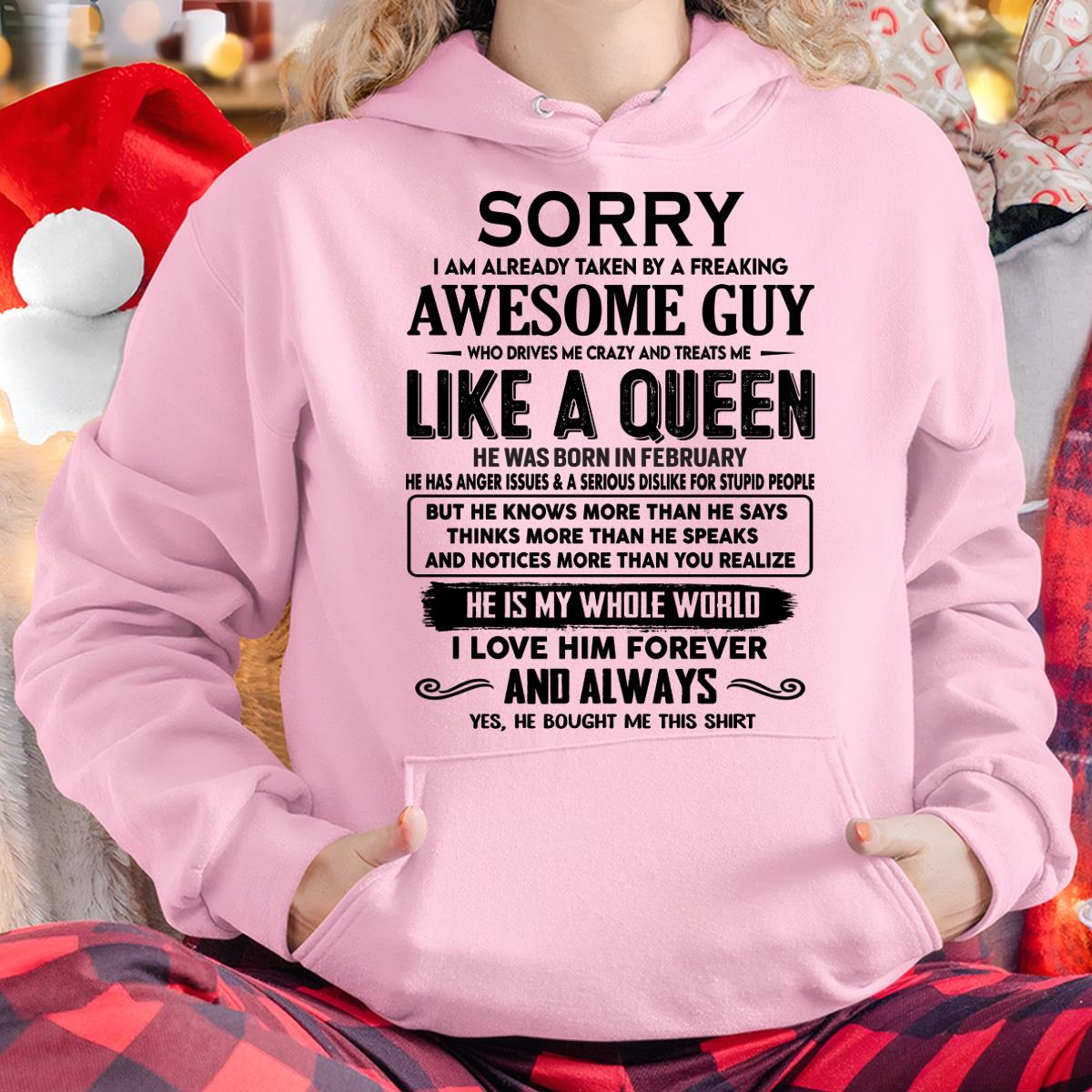 February - Sorry I am already taken by a freaking awesome guy - Gift for Wife From Husband - NGHL02 (SKU-SRG-02)