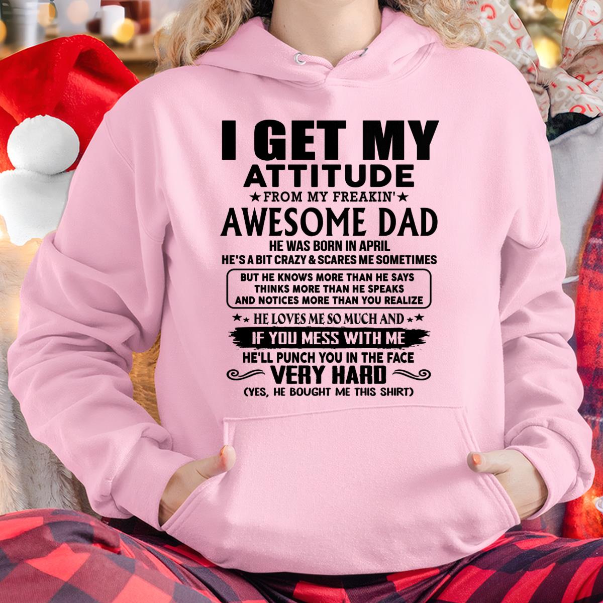 Abril - Gracias papá - MI ACTITUD LA HEREDÉ DE MI INCREÍBLE PAPÁ - Regalo de papá para hijo e hija - NGHL04 (SKU-TDD-CU-04)