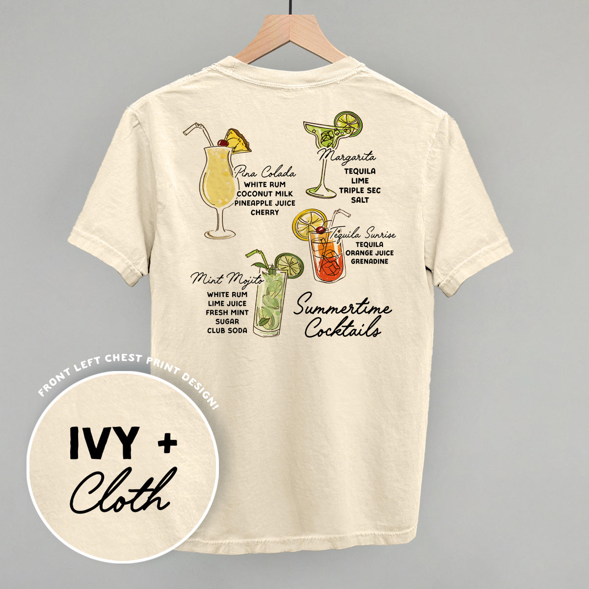 Cócteles de verano (estampado en la espalda)