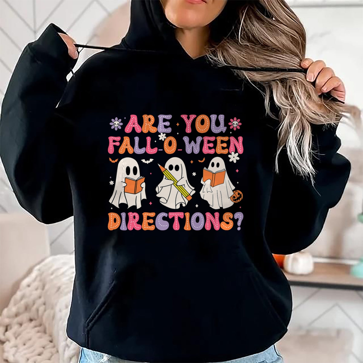 Camiseta de Halloween con Fantasma de Profesor de Instrucciones "¿Estás de Halloween?" - Camiseta/Sudadera Unisex de Halloween - NGHL00 (Copia)