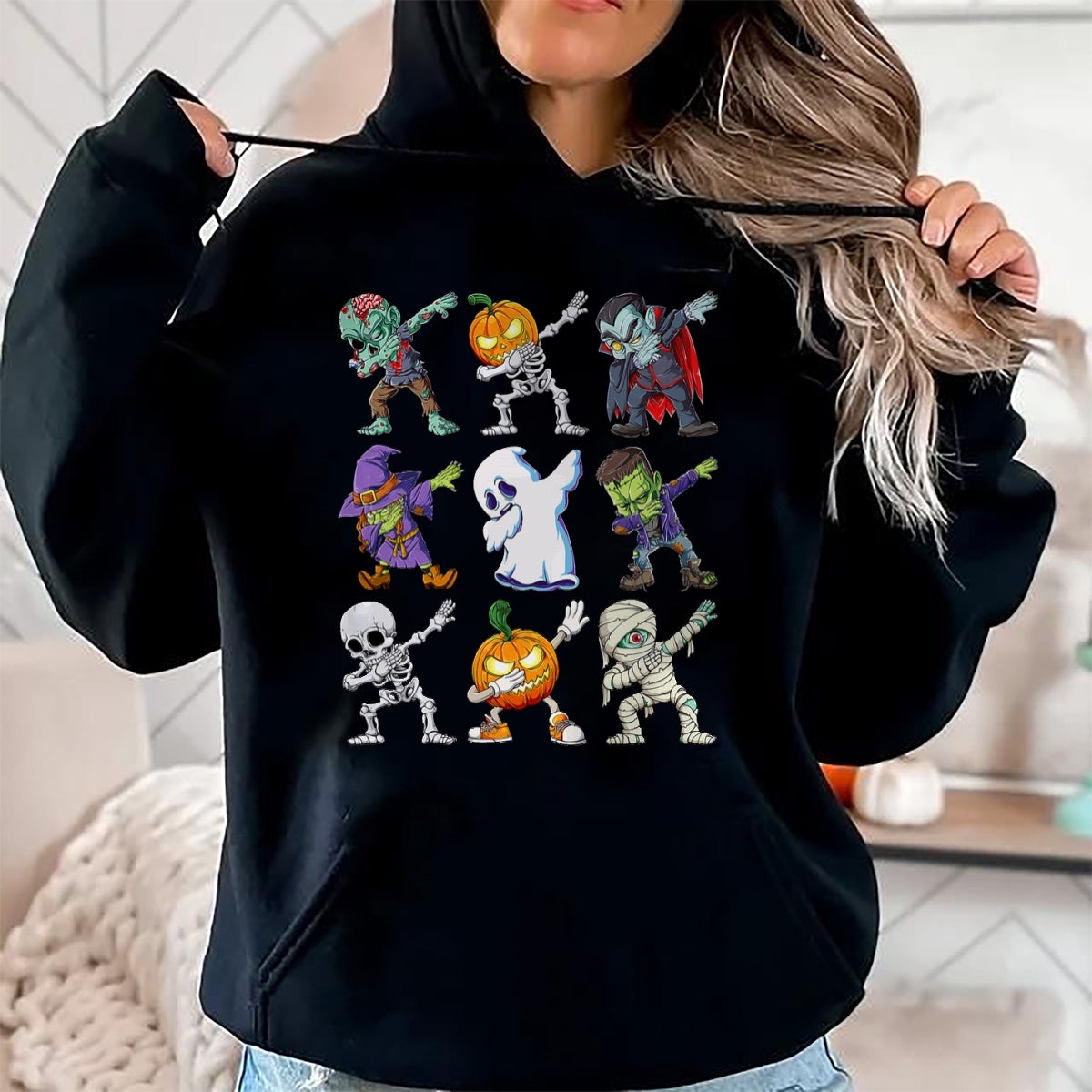 Camiseta de Halloween para niños con estampado de esqueleto, zombi, calabaza, momia y dabbing - Camiseta/Sudadera unisex de Halloween - NGHL00