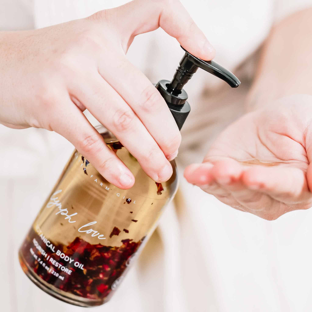 Aceite corporal Lymph Love para masajes