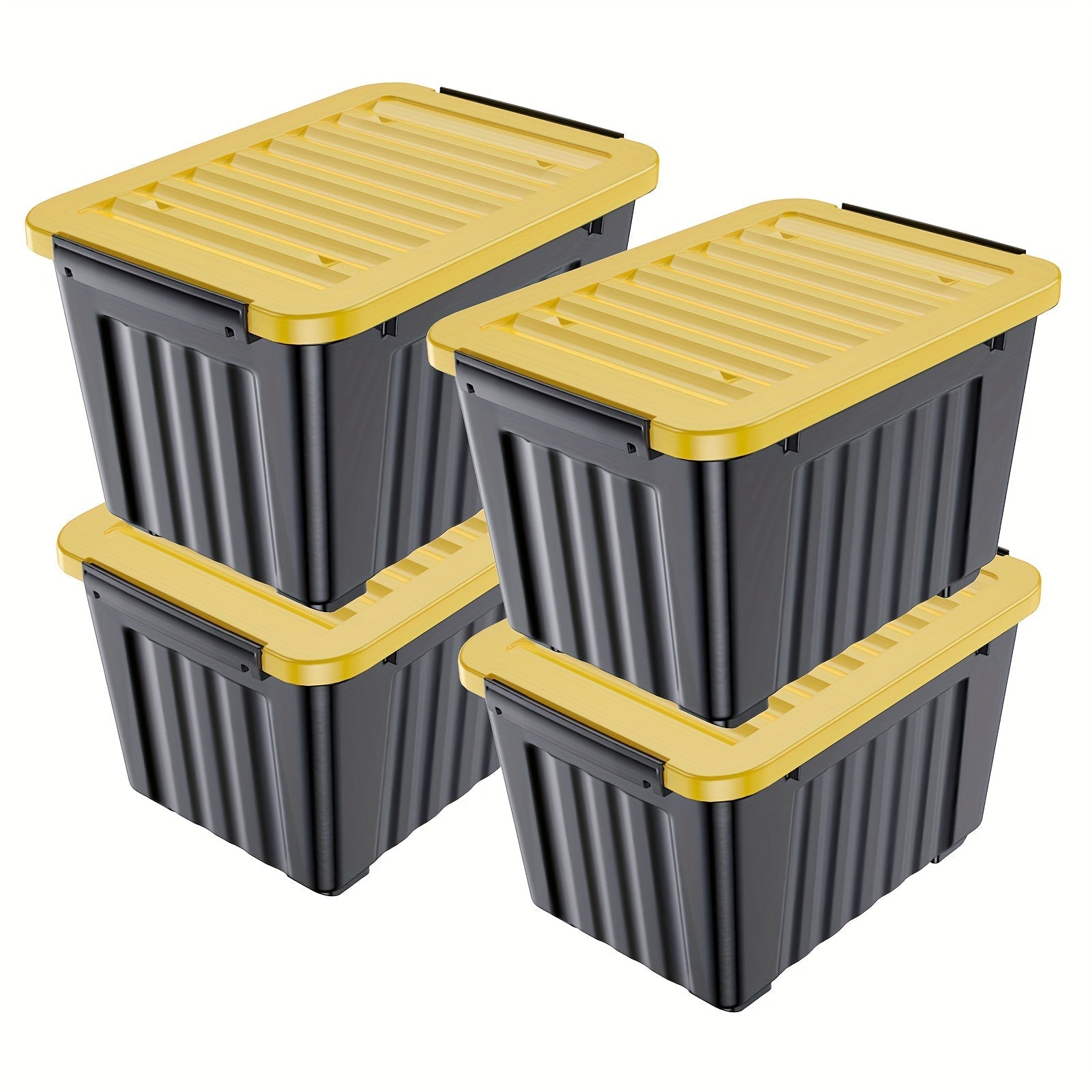 Caja de almacenamiento con ruedas y tapa, 72/97QT – Organizador apilable de alta resistencia, paquete de 4 a 6
