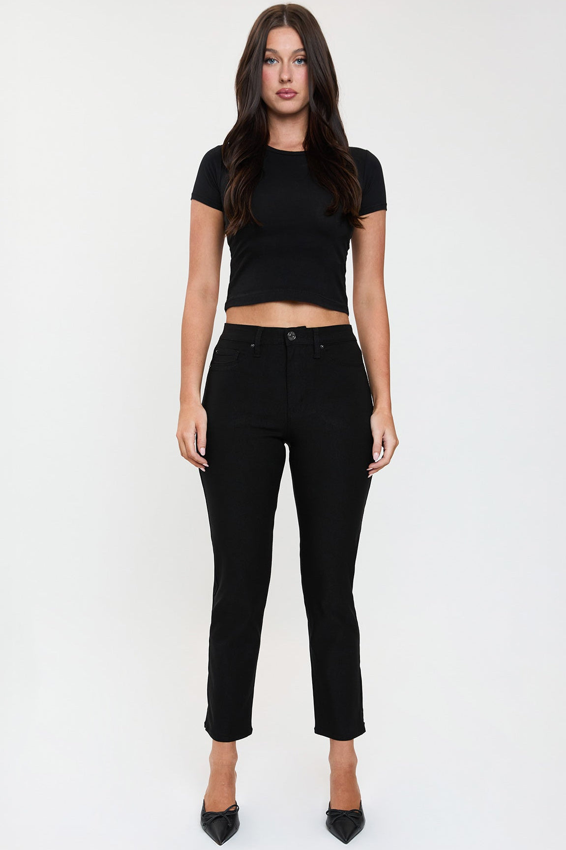 Pantalones Rectos Cortos Hiperelásticos para Mujer