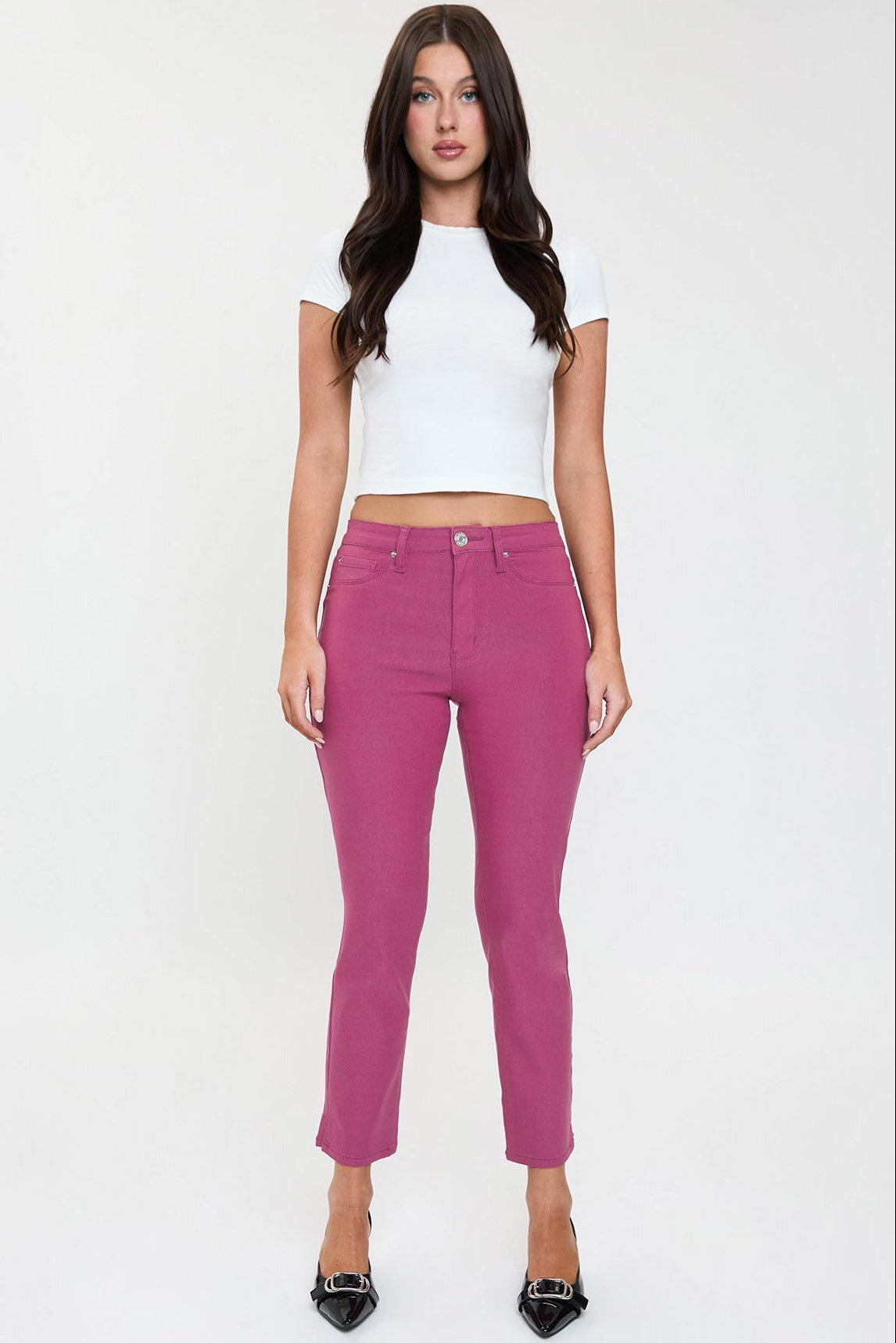 Pantalones Rectos Cortos Hiperelásticos para Mujer