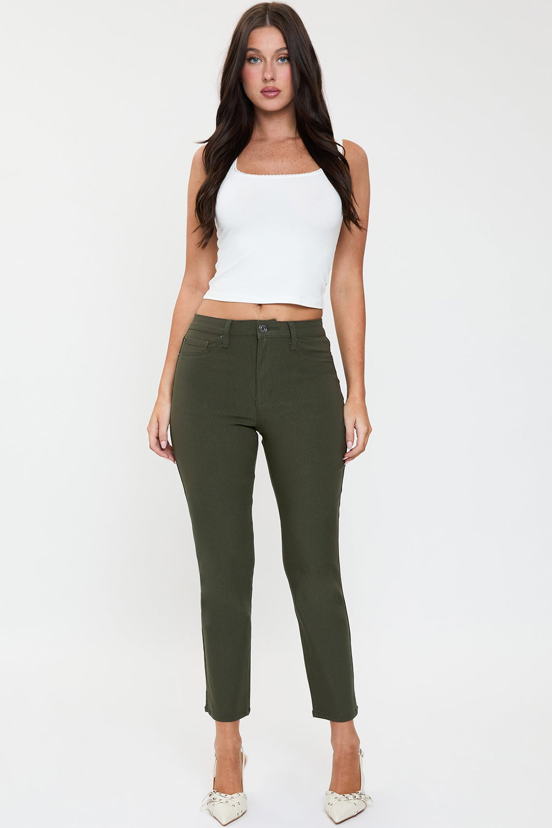 Pantalones Rectos Cortos Hiperelásticos para Mujer