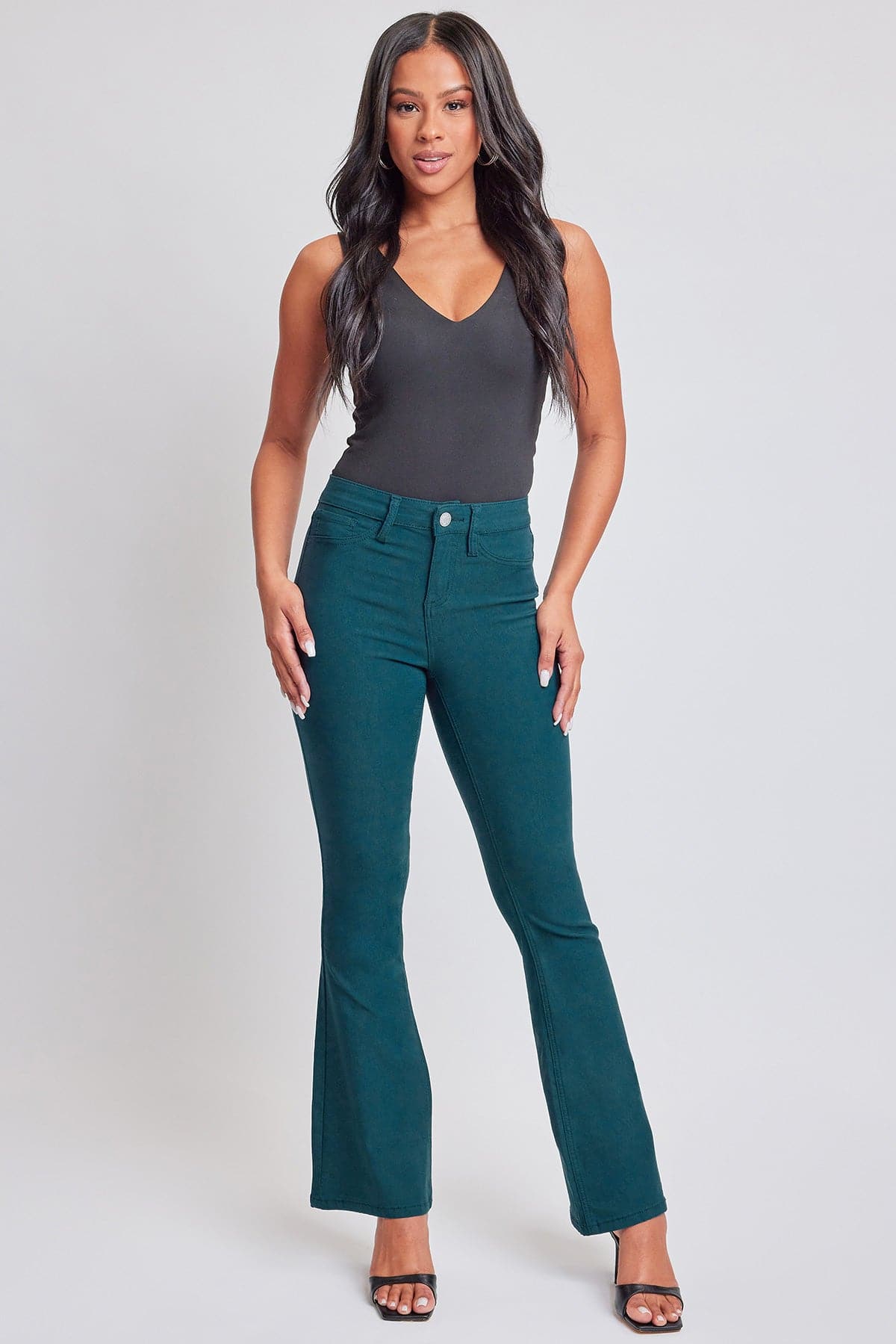 Pantalones acampanados hiperelásticos para mujer