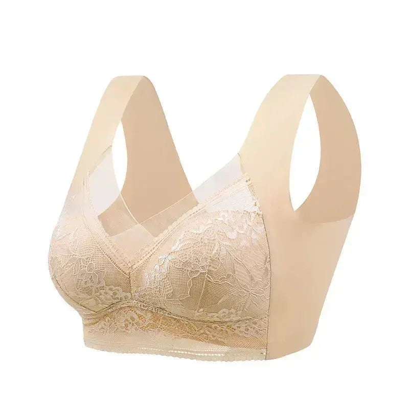 L-6L Sujetador grande para mujer Push Up, sujetador de seda helada sin costuras, bralette de encaje sin aros, sujetadores de verano de talla grande, lencería, ropa interior 15019