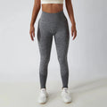 Seamless Ribbed Yoga Leggings – Tummy Control Fit