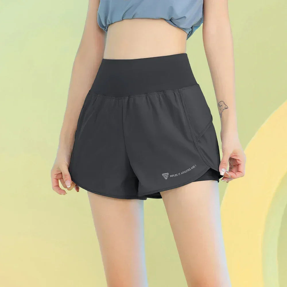 Pantalones cortos de yoga PHIGEER para mujer, ligeros, para gimnasio, ciclismo, entrenamiento, con bolsillo, transpirables, para correr, ropa deportiva