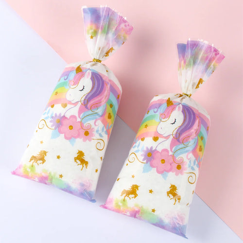 25/50/100 unidades de Bolsas de Embalaje de Caramelos de Unicornio Bolsas de Regalo con Temática de Unicornio para Fiesta de Cumpleaños de Niños, Baby Shower, Suministros para Fiestas de Boda