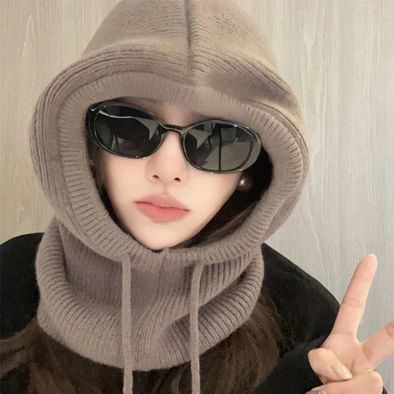 Knitted Hooded Cap Winter Balaclava