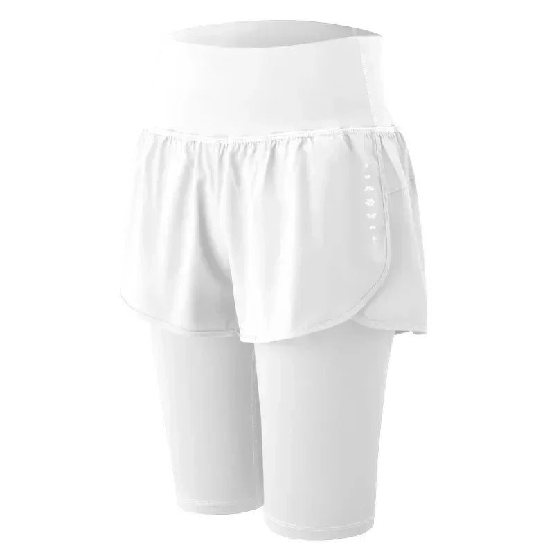 DRUR Yoga Shorts Women Summer Five-Quarter Athletic Shorts Elastic Waist Running Workout Short Leggings For Ladies Sport Shorts