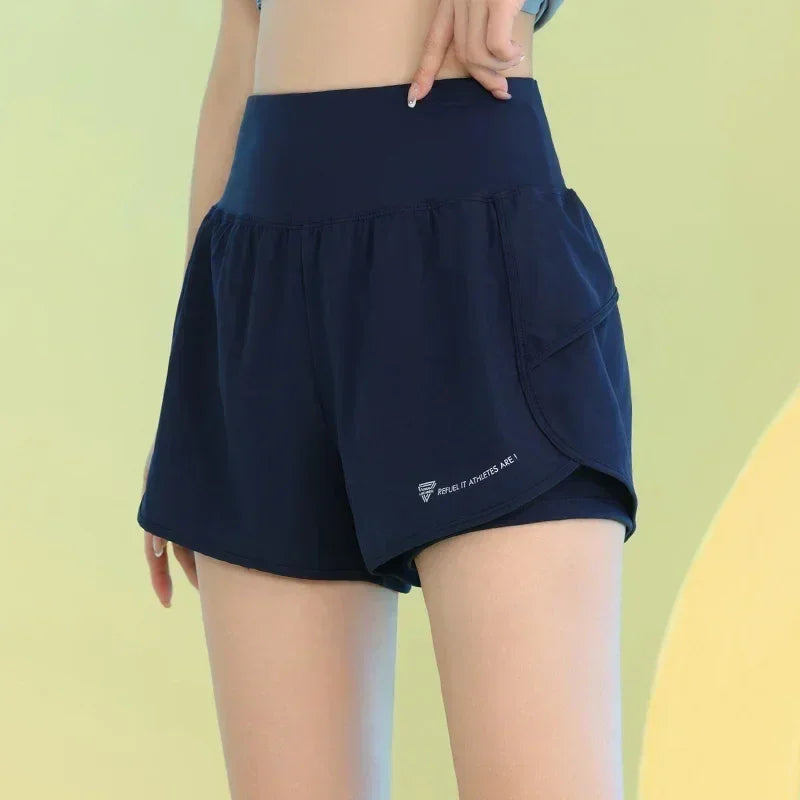 Pantalones cortos de yoga PHIGEER para mujer, ligeros, para gimnasio, ciclismo, entrenamiento, con bolsillo, transpirables, para correr, ropa deportiva