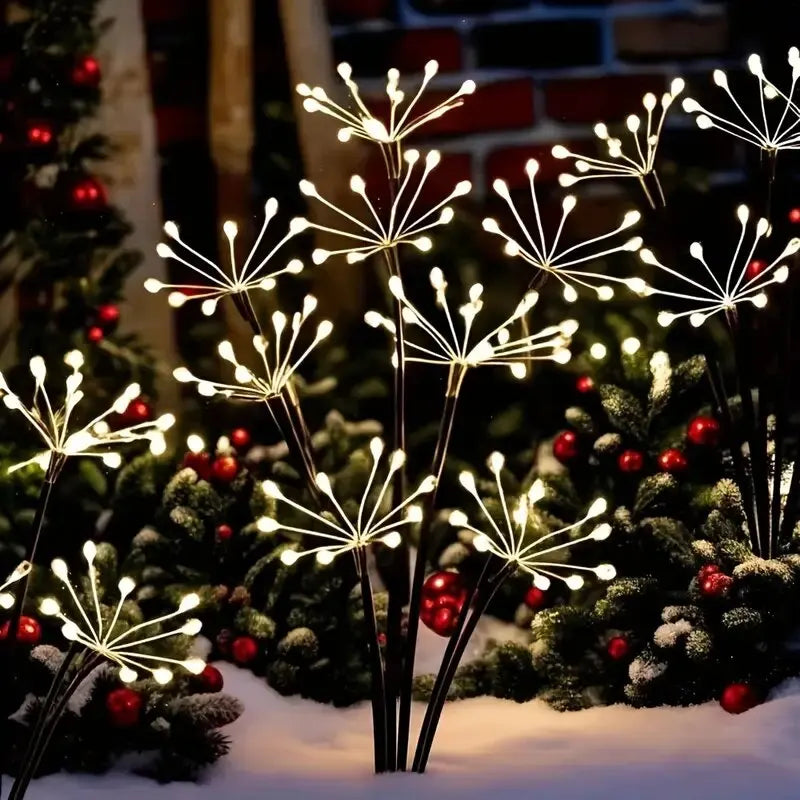 1 ud. luces solares LED para jardín con forma de fuegos artificiales, lámpara de césped impermeable para exteriores, iluminación de paisajes para patio, pasarela, fiesta, Navidad