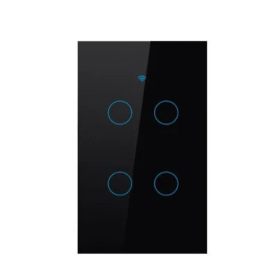 Interruptores inteligentes Tuya (EE. UU.) con cable neutro/sin cable neutro necesario, interruptor de luz táctil WiFi de 1/2/3/4 grupos, funciona con Alexa Google Home