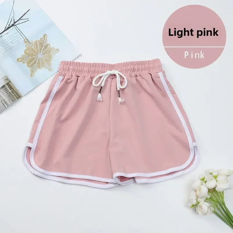 Pantalones Cortos Rayados Casuales para Mujer Coreanos Harajuku Holgados Combinables Deportes Verano Moda Sencilla Yoga Finos Mini Shorts Femeninos