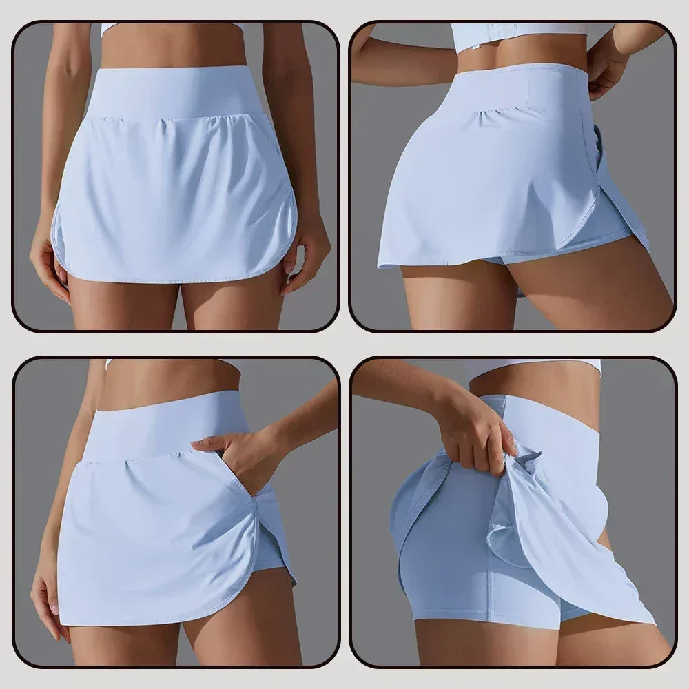 Pantalones cortos de yoga Una-Shop de cintura alta con bolsillos para mujer, ropa deportiva push up, leggings para fitness, ropa deportiva para gimnasio