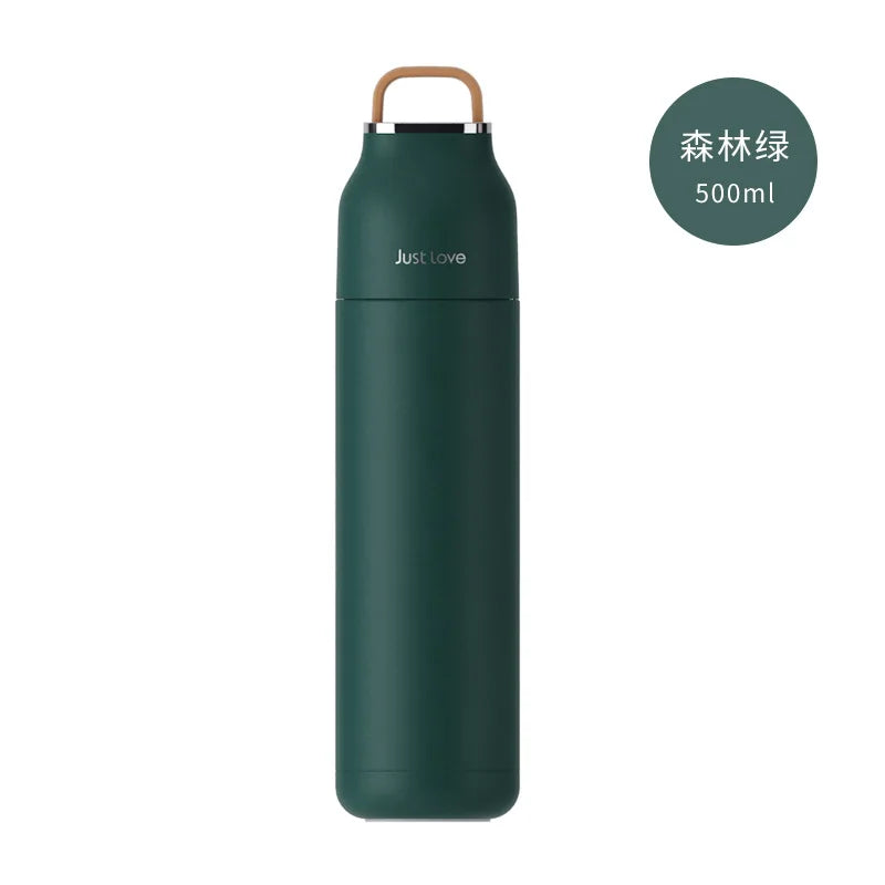 Vaso termo de acero inoxidable de doble pared de 500 ml | Vaso portátil para deportes al aire libre